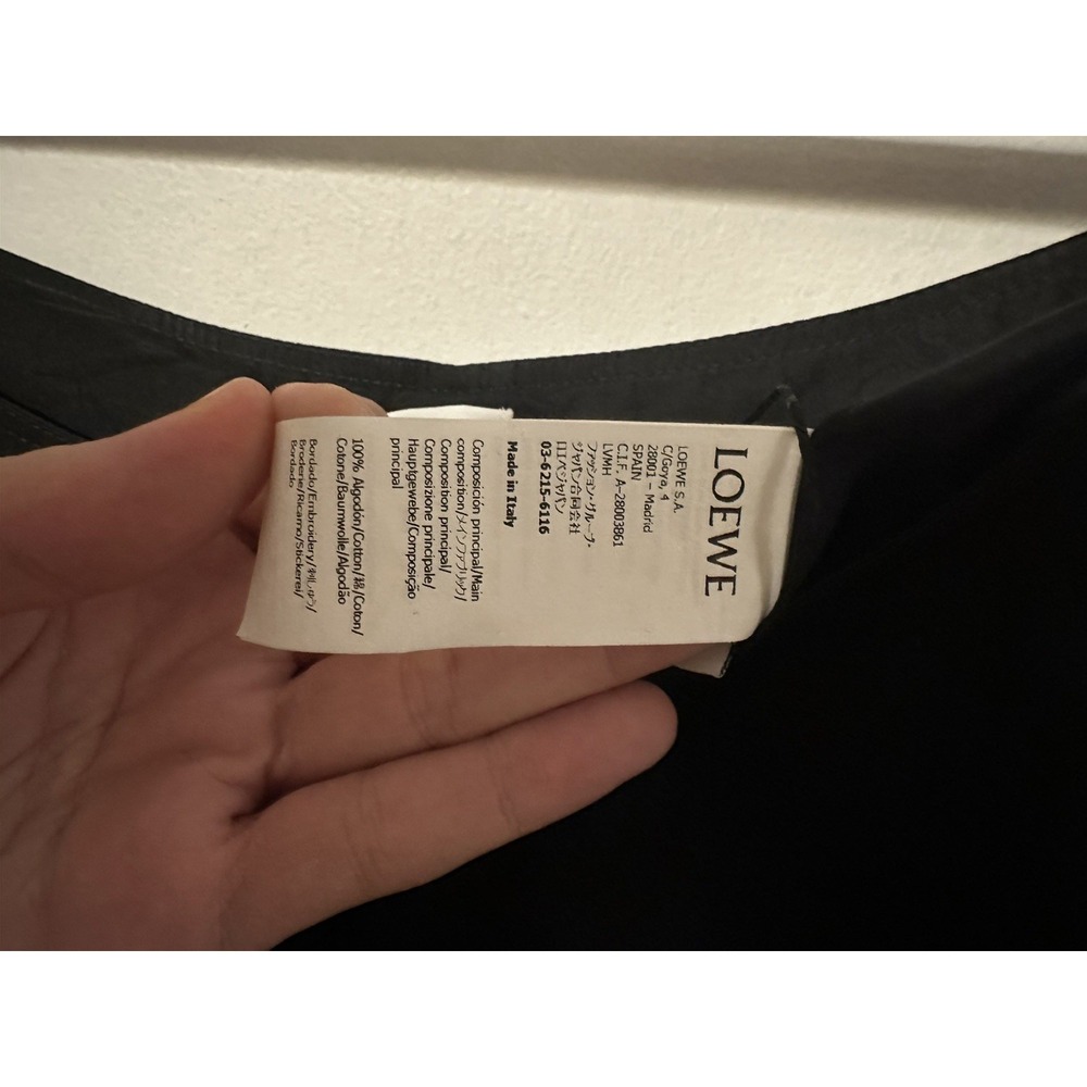 Loewe Black Cotton Taffeta A-Line Midi Skirt Size 4 Zip Closure - Picture 3 of 7